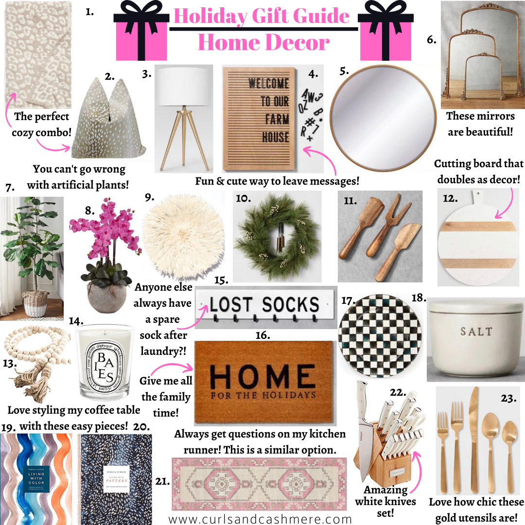 Home Decor Gift Guide Curls and Cashmere