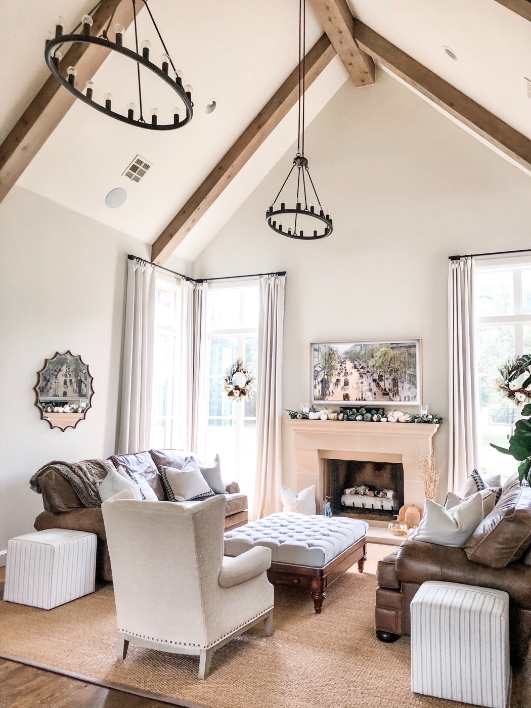 Neutral Fall Decor Ideas for your Living Room | Curls and Cashmere